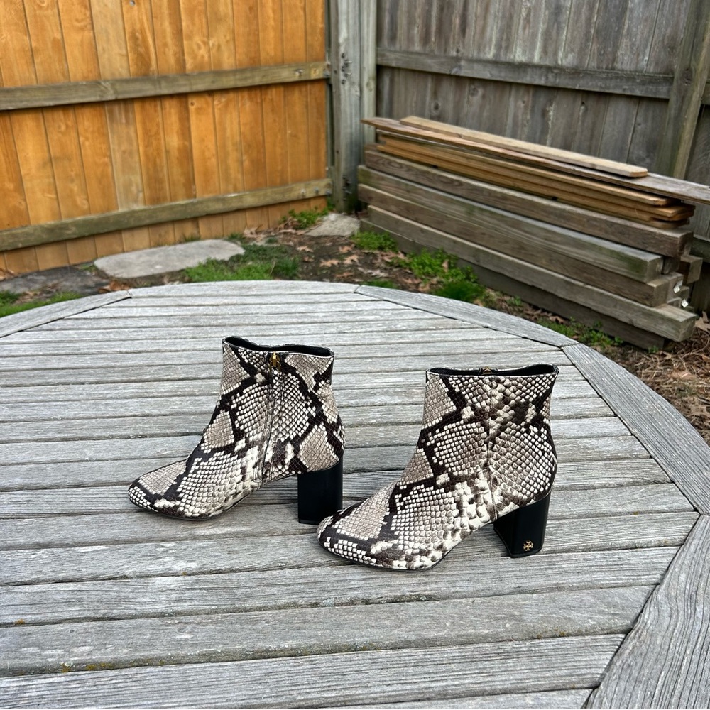 Tory Burch‎ Brooke Roccia snake booties size 7